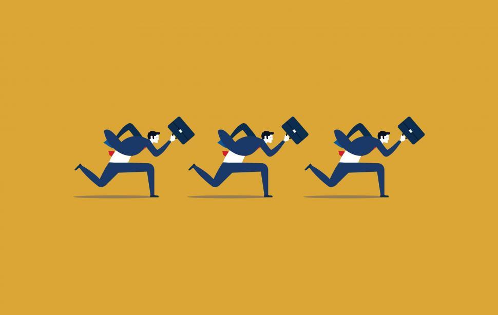 Free Image of Businessmen in a Rush - Running - Career  