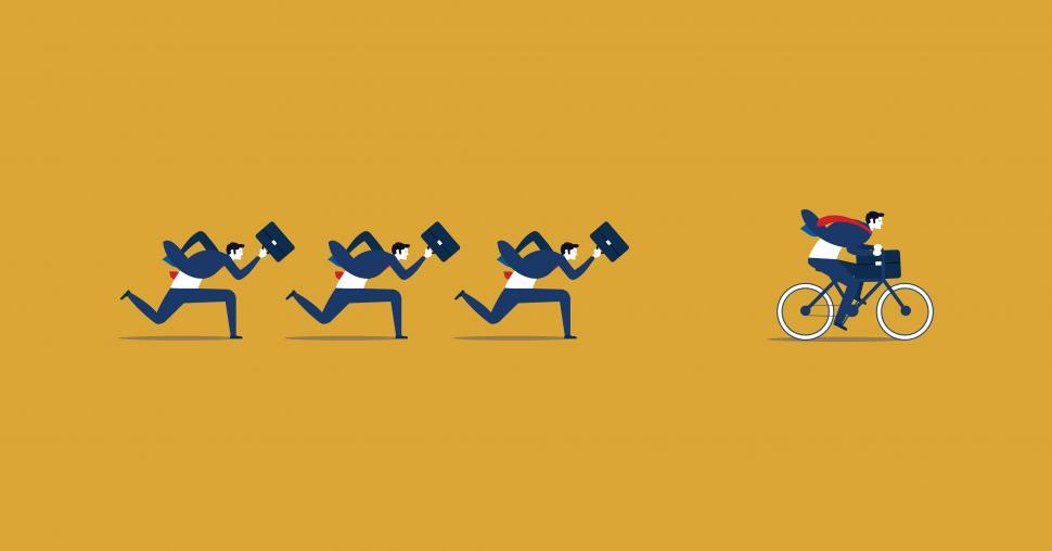 Free Image of Businessmen Chasing Rival - Career Advancement  