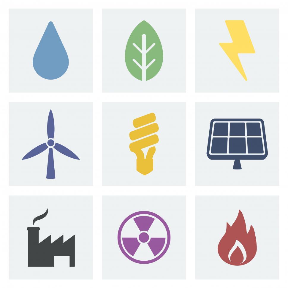 Free Image of Various renewable energy symbols 