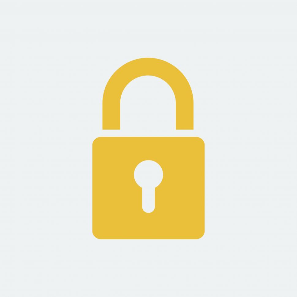 Free Image of Yellow lock symbol 