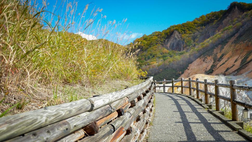 Free Image of Footpath Near Japanese Volcanos  