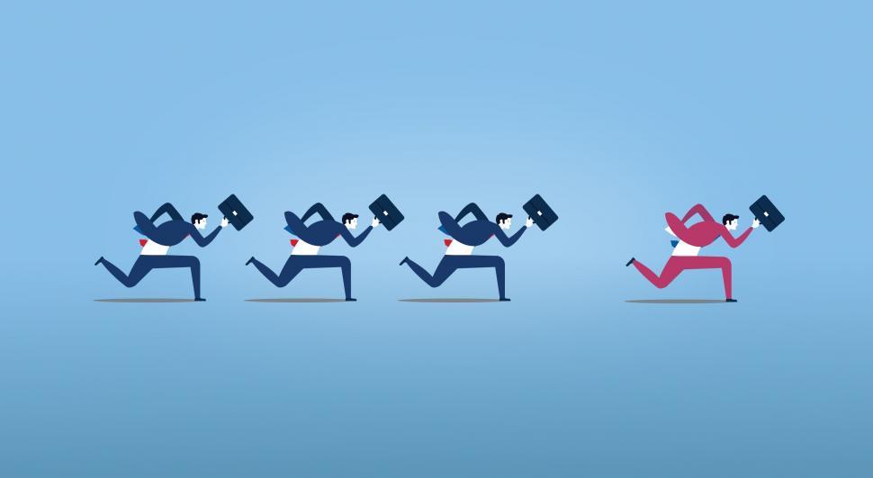 Free Image of Businessmen in Pursuit of Rival - Competition in the Workplace 