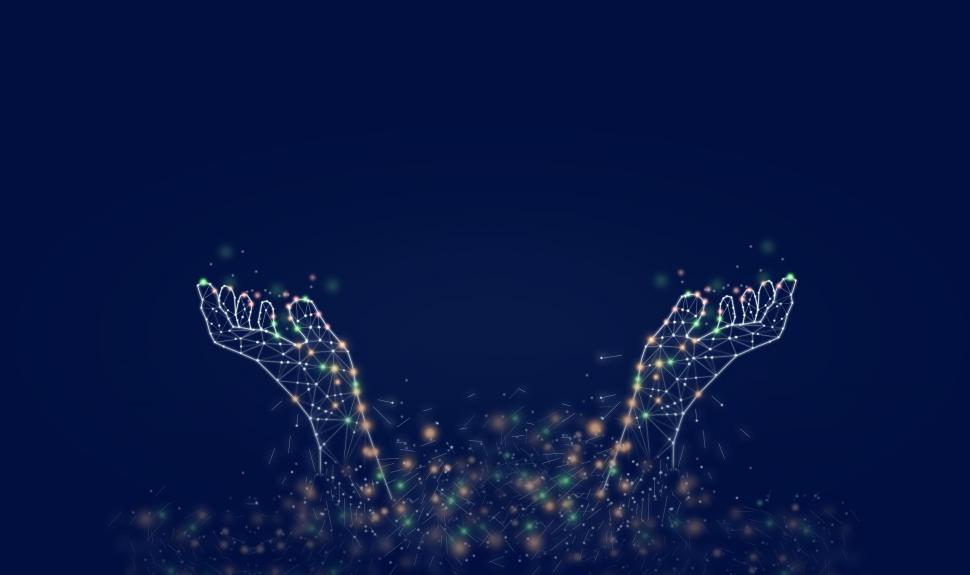 Free Image of Digital Transformation Concept - Virtual Hand Creating Network  