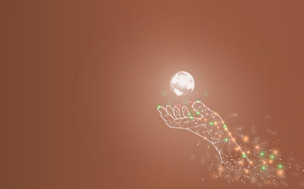 Free Image of Digital Transformation Concept - Hand Toward Globe 