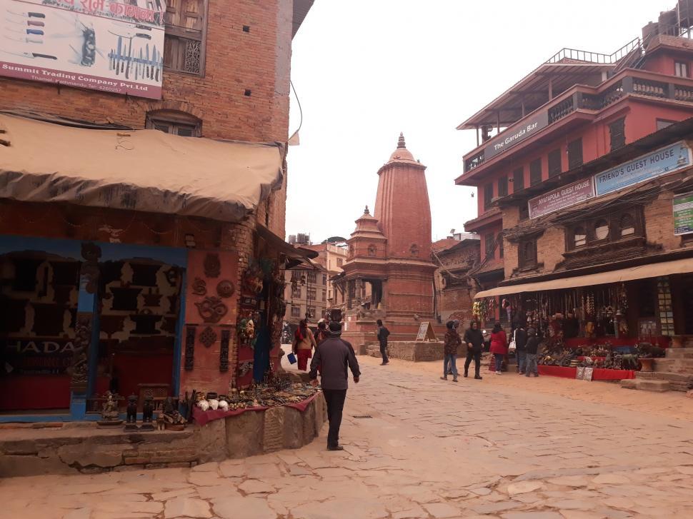 Free Image of Tourists in Bhaktapur Durbar Square  