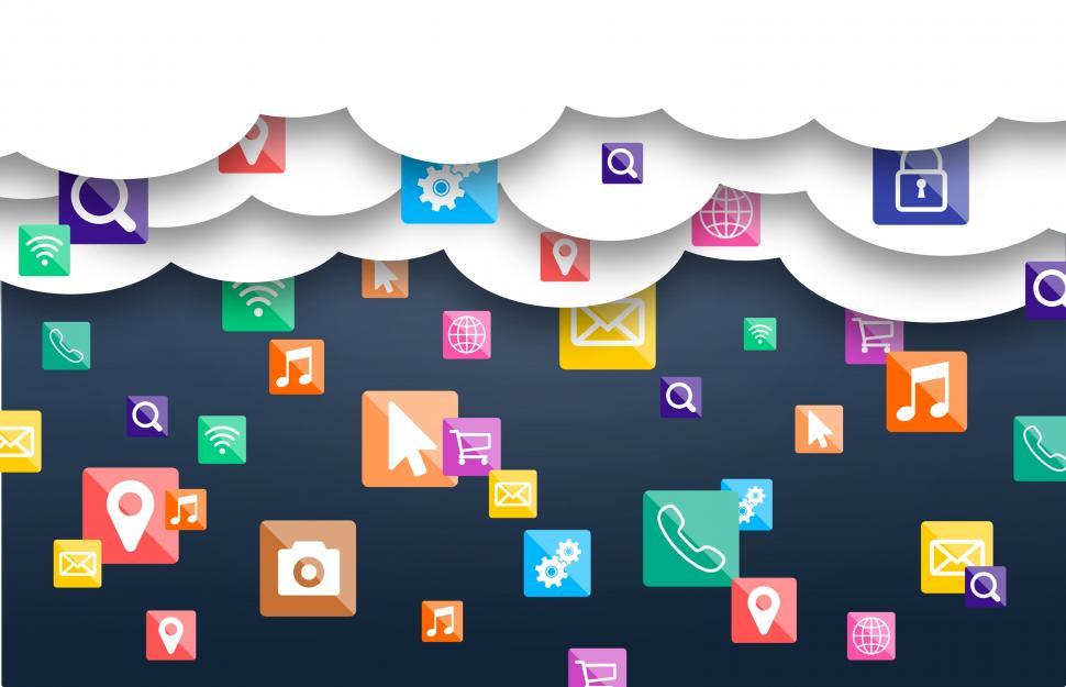Free Image of Mobile Apps in the Cloud - Raining Applications  