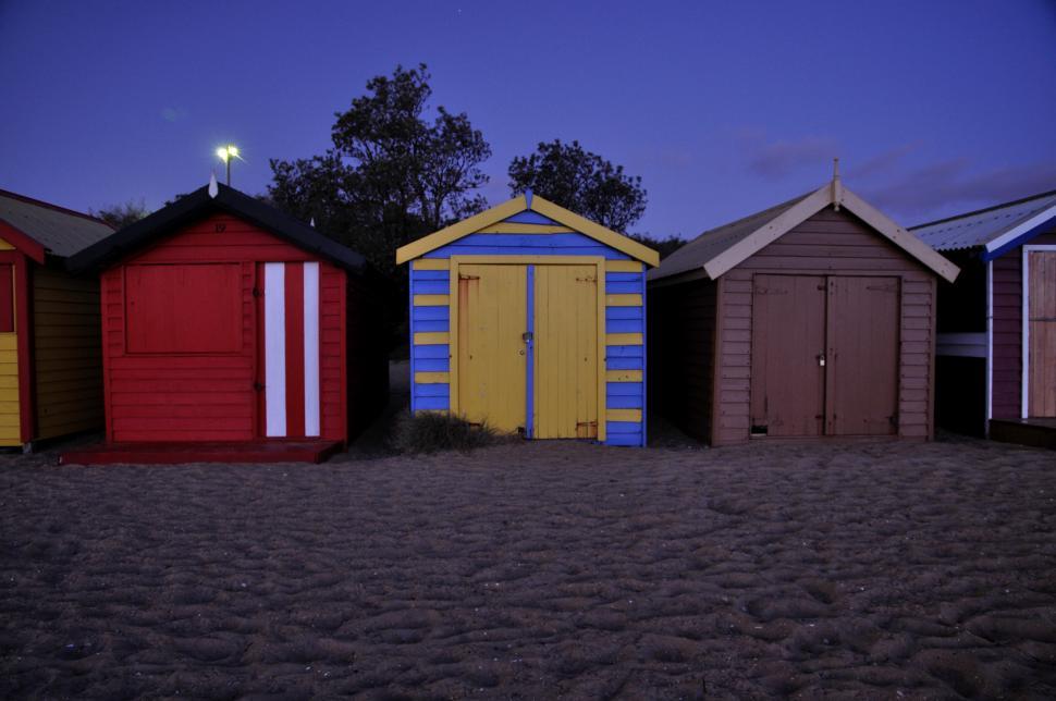 Free Image of Beach Sheds 