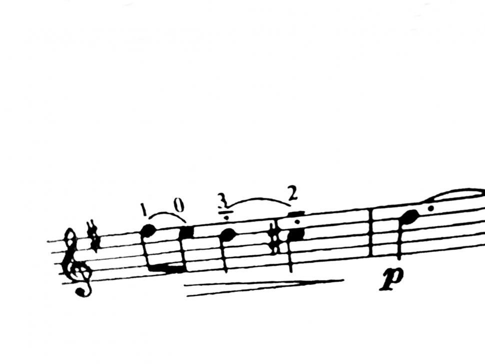 Free Image of Single staff of sheet music notes in a song  