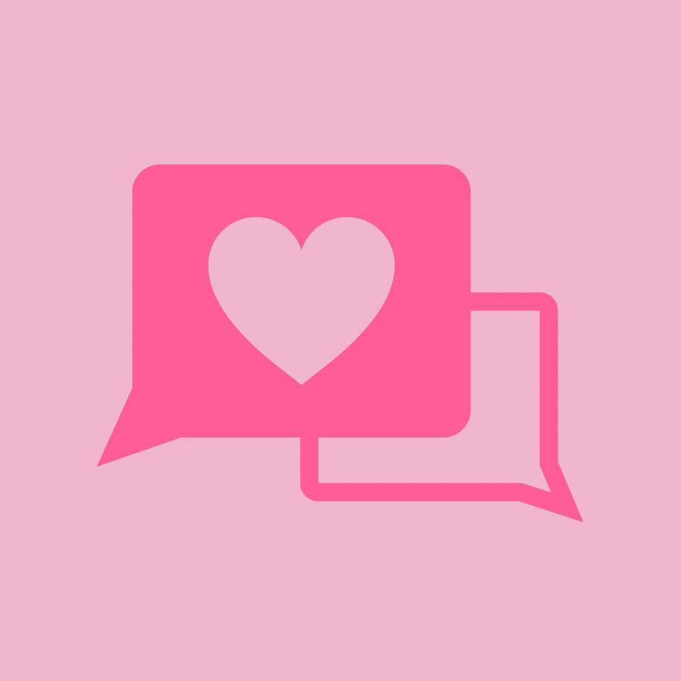 Free Image of Red love speech bubbles on pink background 