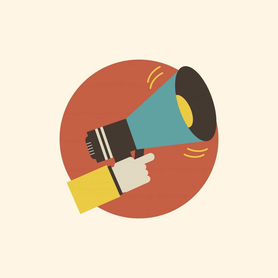 Free Image of Hand holding megaphone vector symbol 