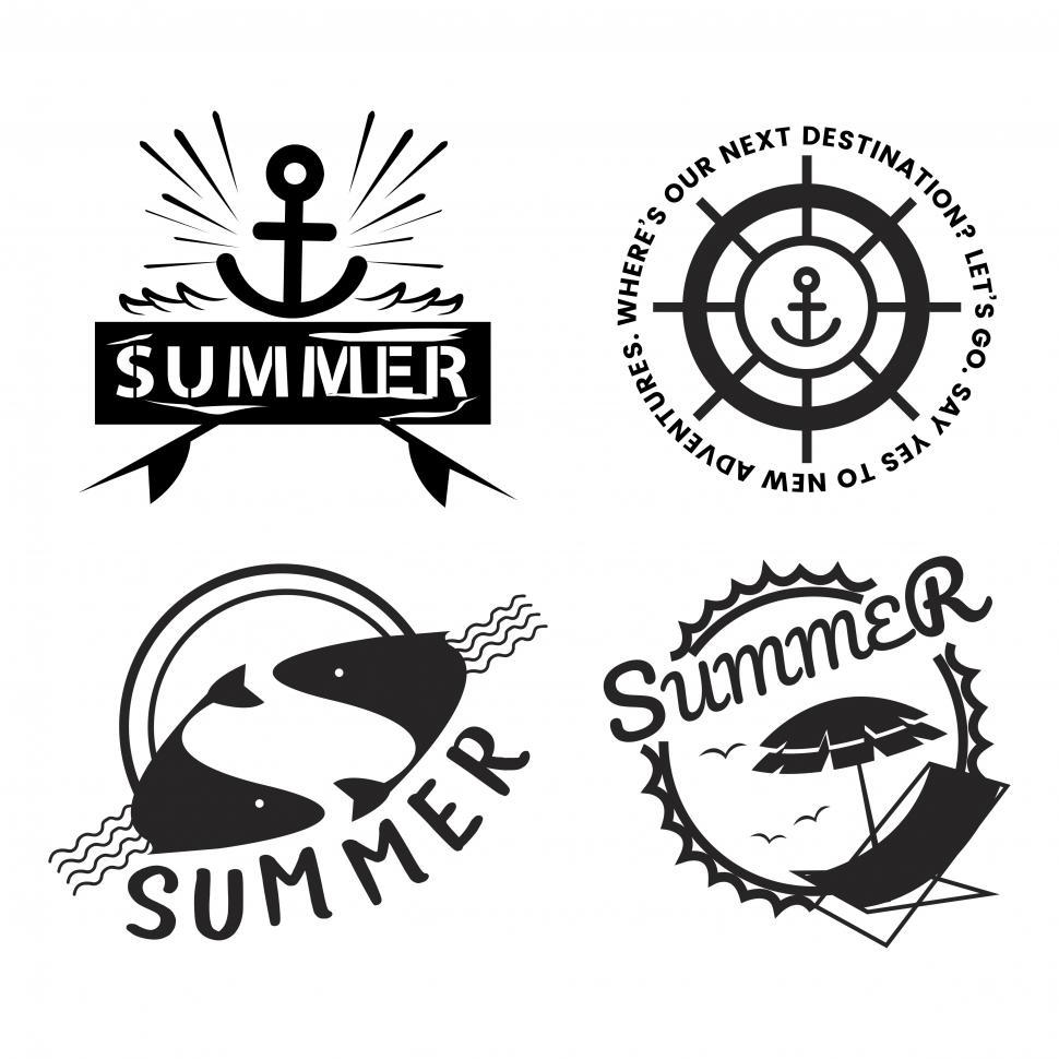Free Image of A collection of summer adventure vector icons 