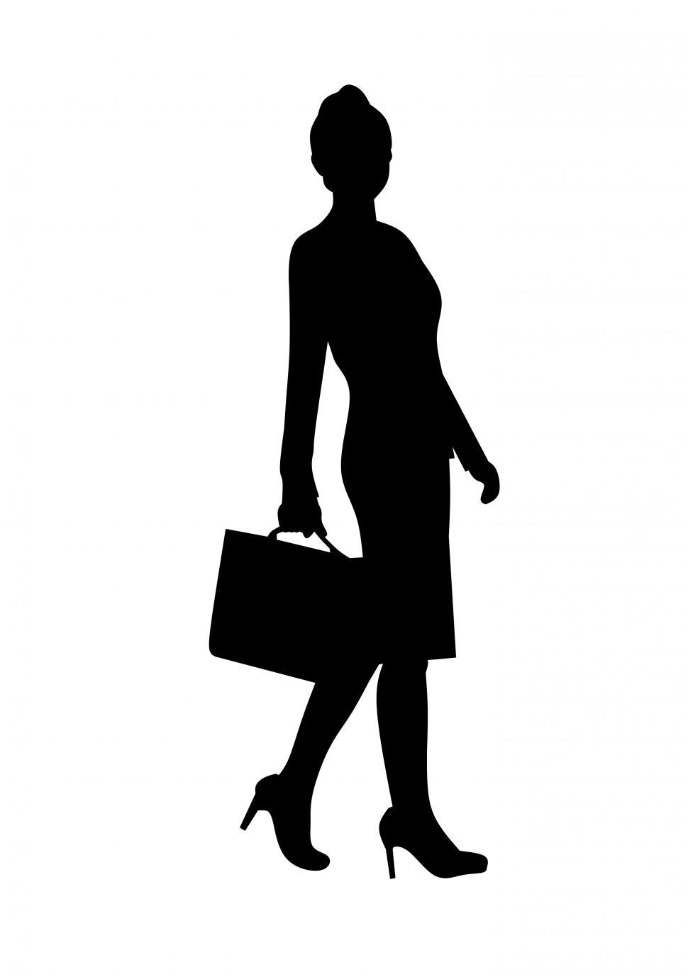Free Image of Walking businesswoman silhouette   