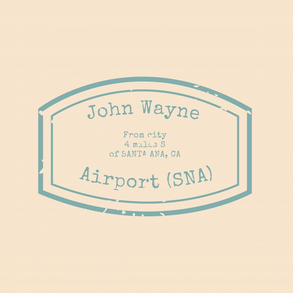 Free Image of John Wayne Airport stamp vector icon 