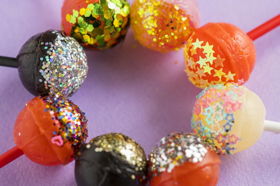 Free Image of Lollipops with glittered tops 
