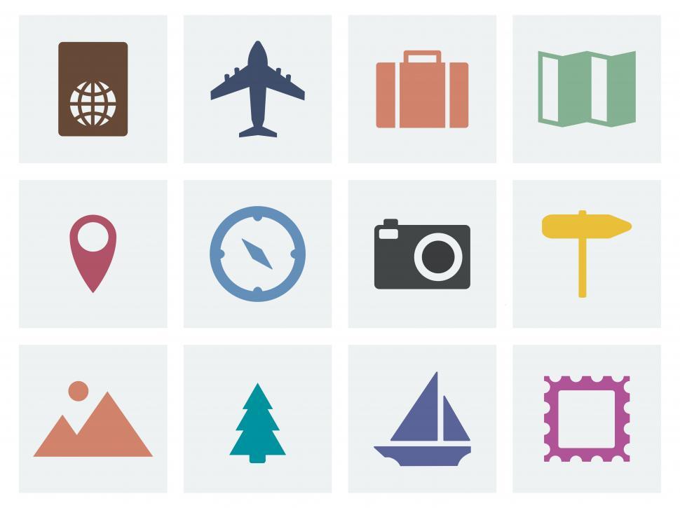 Free Image of A collection travel vector icons 