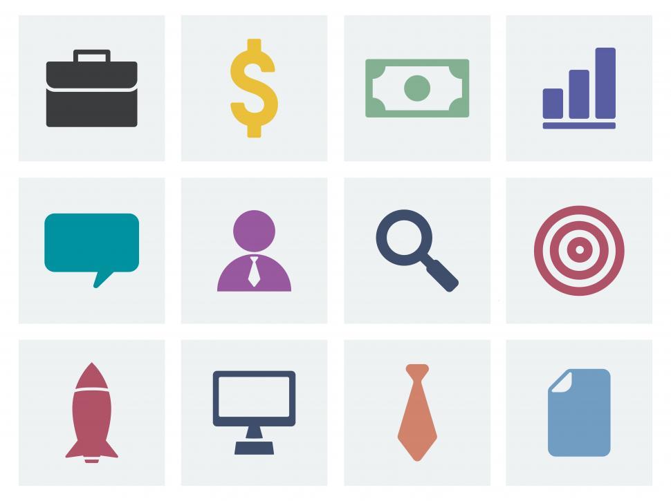 Free Image of A collection business and finance vector icons 