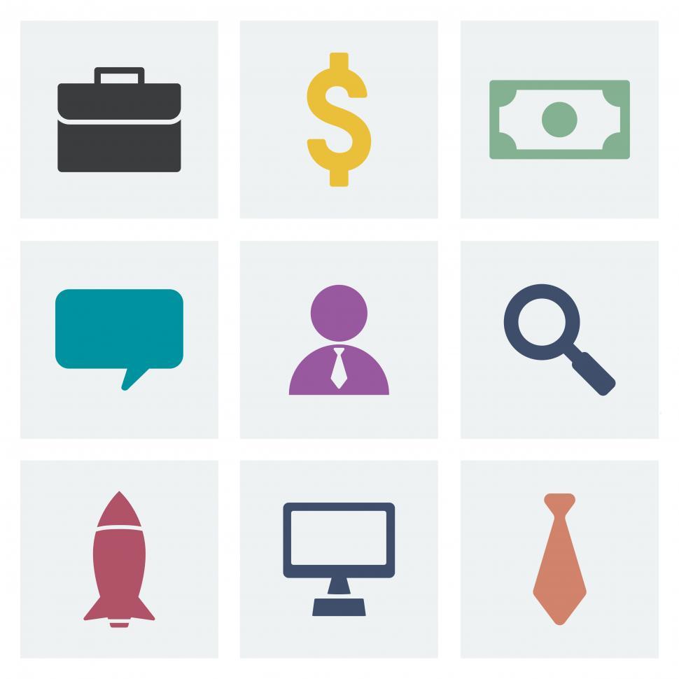 Free Image of A collection business and finance vector icons 
