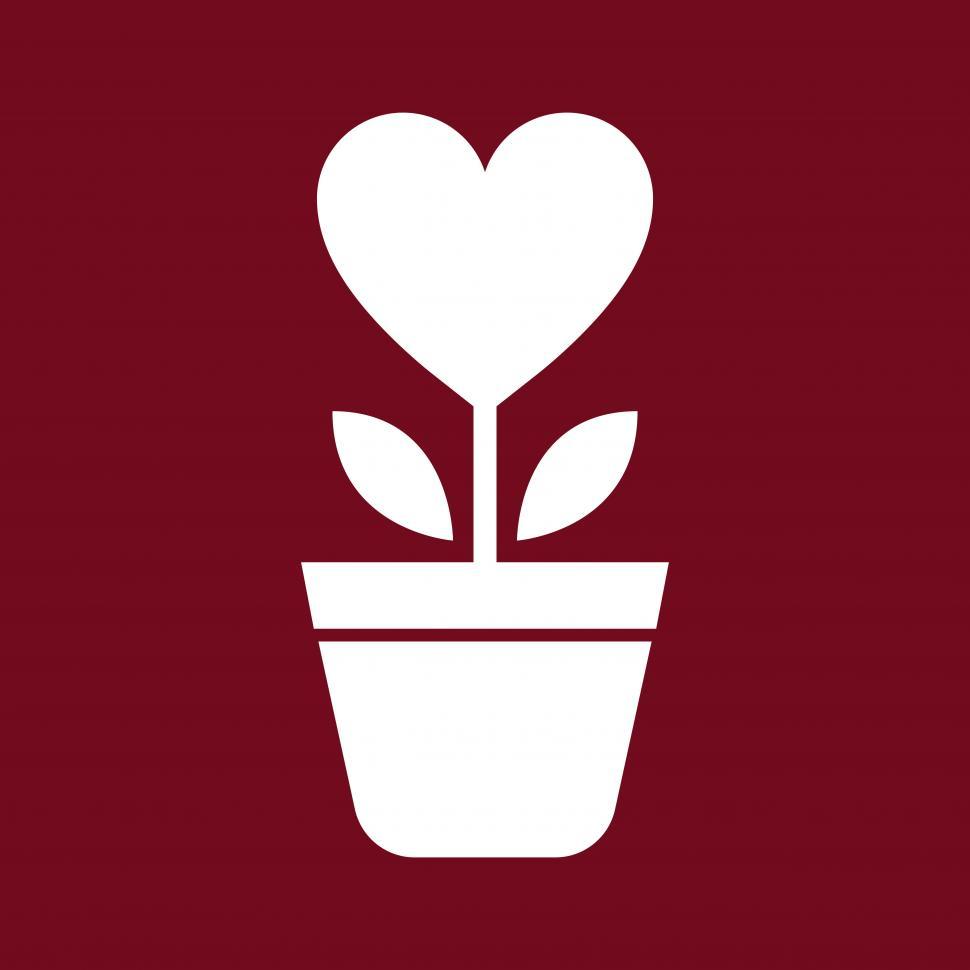 Free Image of Heart flower in a pot vector icon 