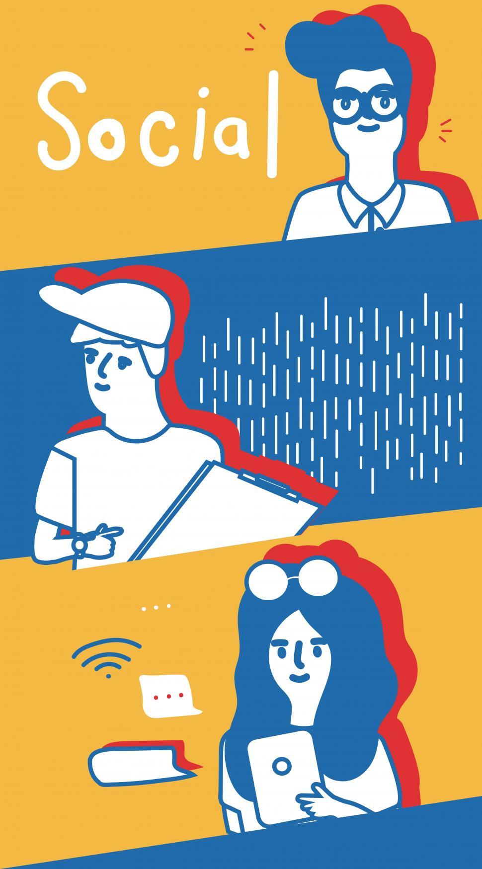 Free Image of People on social media vector image 