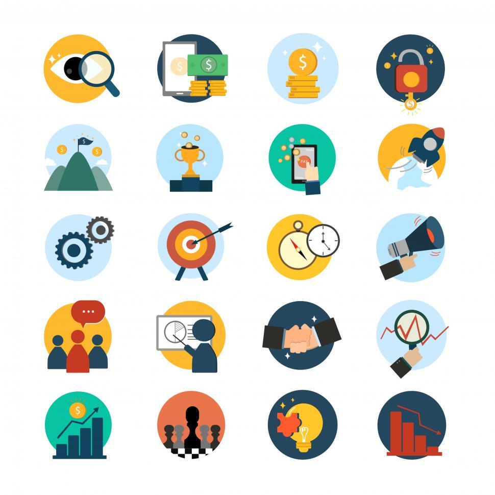 Free Image of Various business and finance icons 