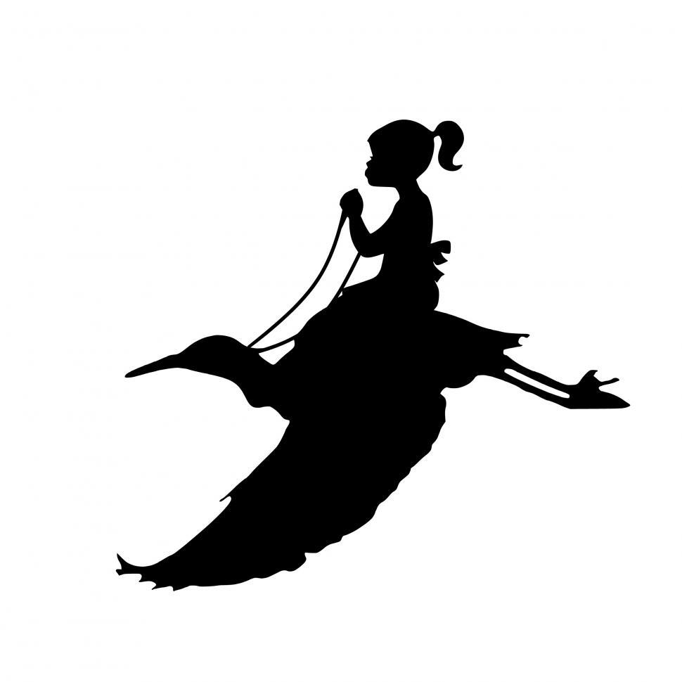 Free Image of girl riding bird  
