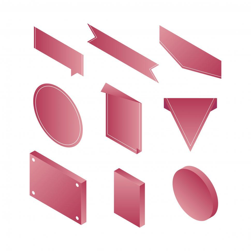 Free Image of Ribbon banner and glass plate icons vector 