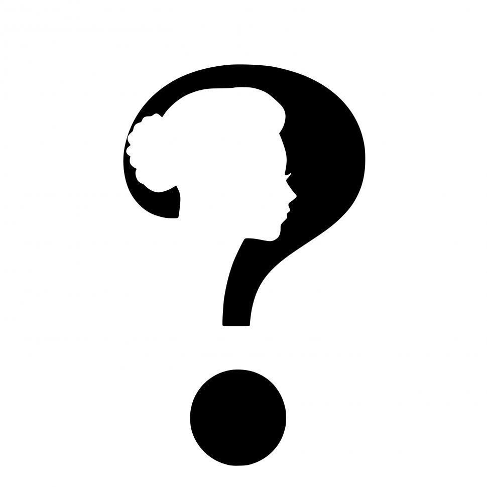 Free Image of Woman question mark  