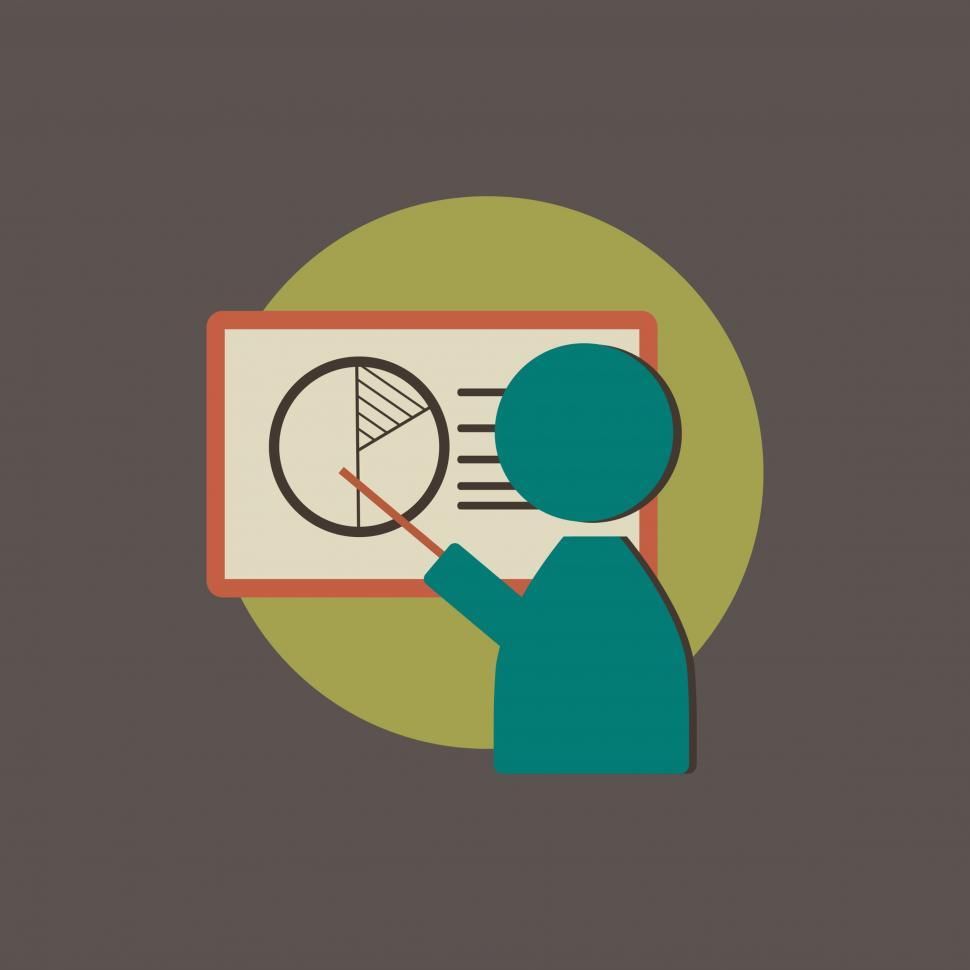 Free Image of Businessman presenting pie chart vector icon 