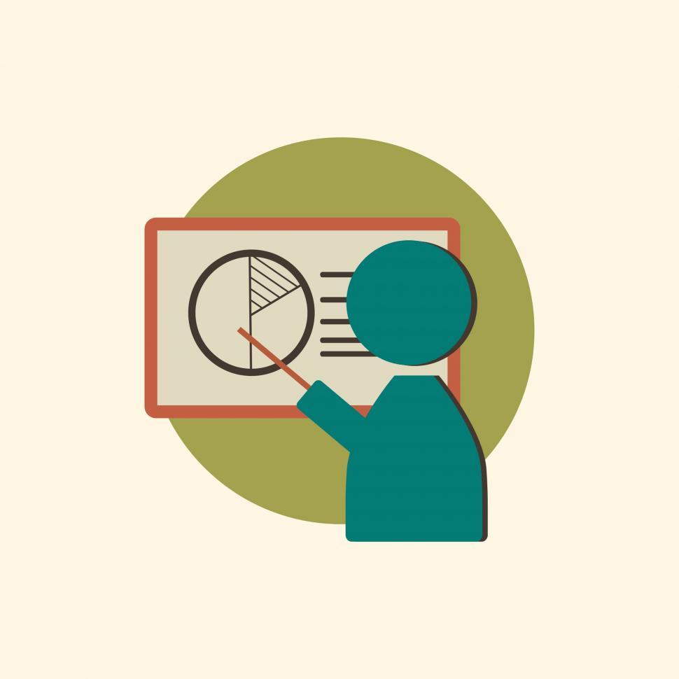Free Image of Businessman presenting pie chart vector icon 