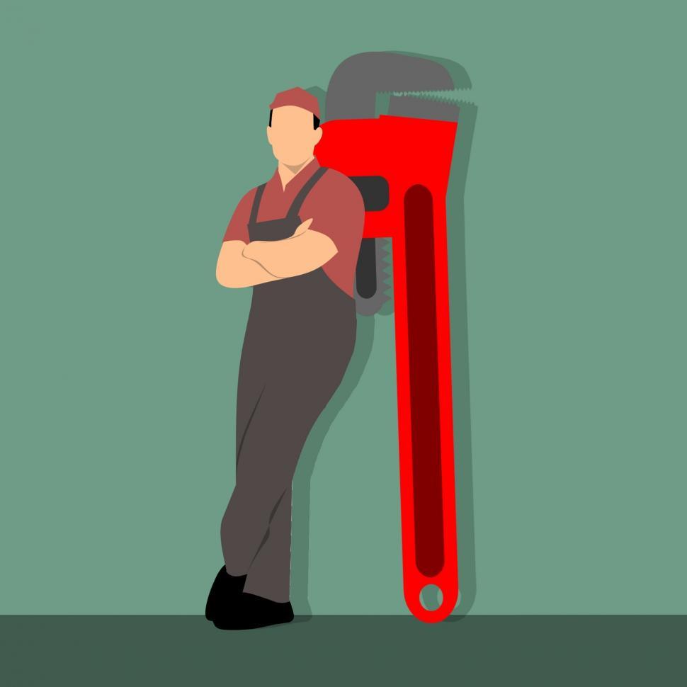 Free Image of Plumber and Wrench 