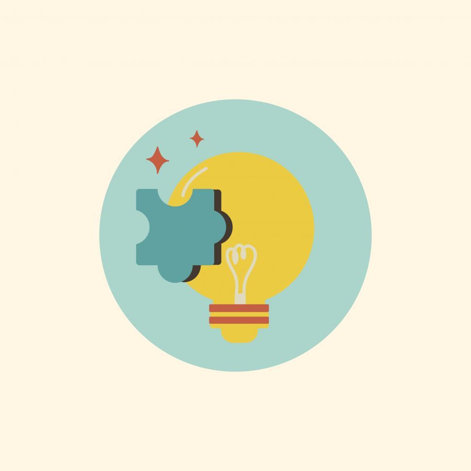 Free Image of Lightbulb and puzzle vector icon 