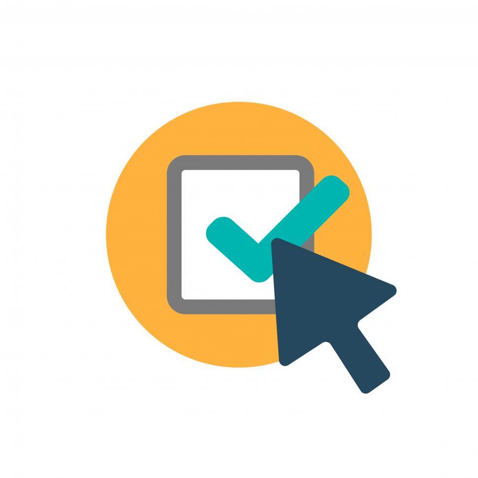 Free Image of Click vector icon with check sign 