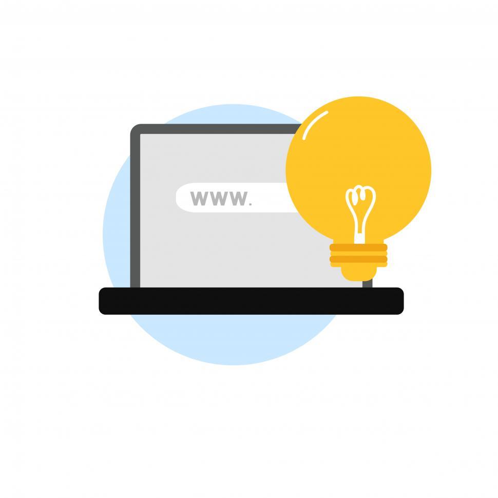 Free Image of Laptop computer bulb icon vector 