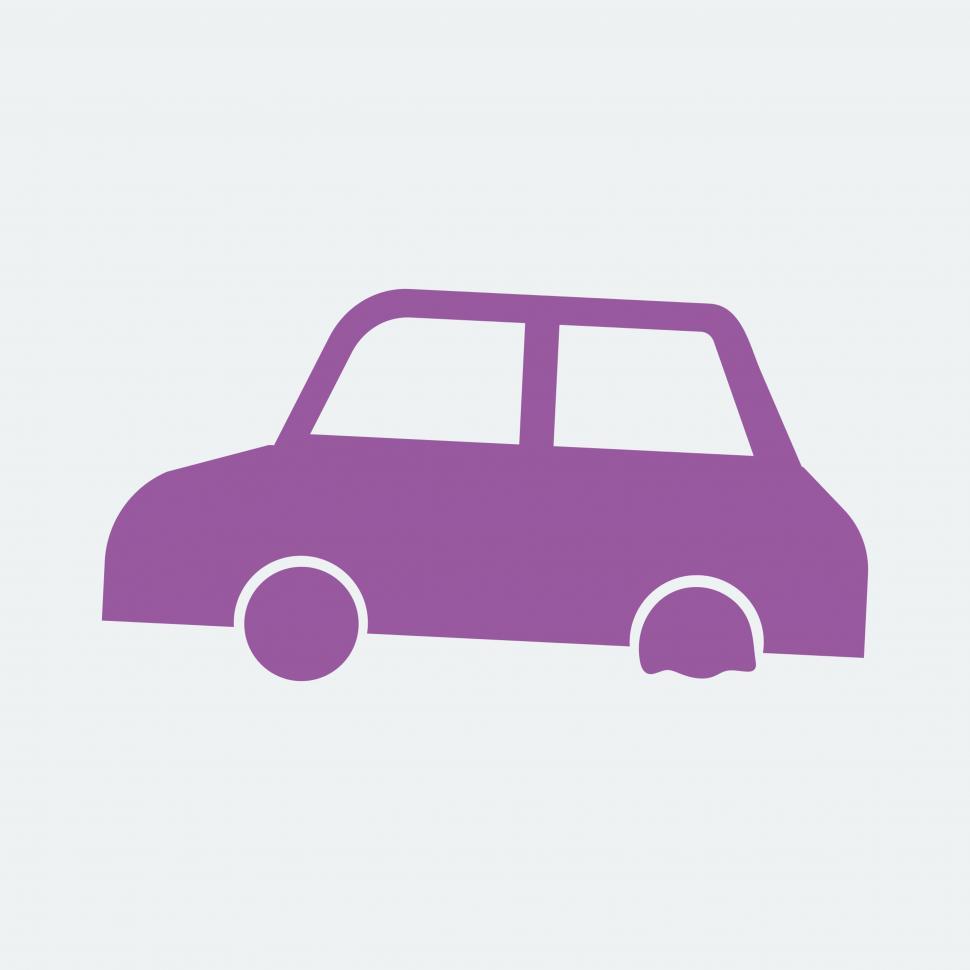 Free Image of Car with flat tyre vector icon 