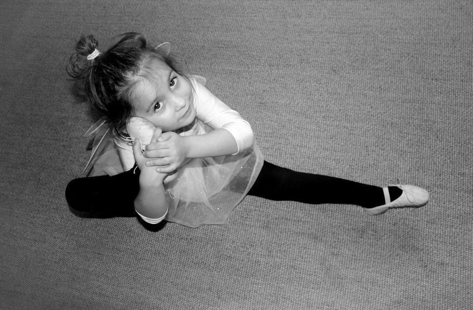 Free Image of Little Cute Ballerina Practicing  