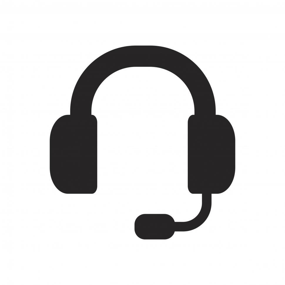 Free Image of Customer support headset icon vector 