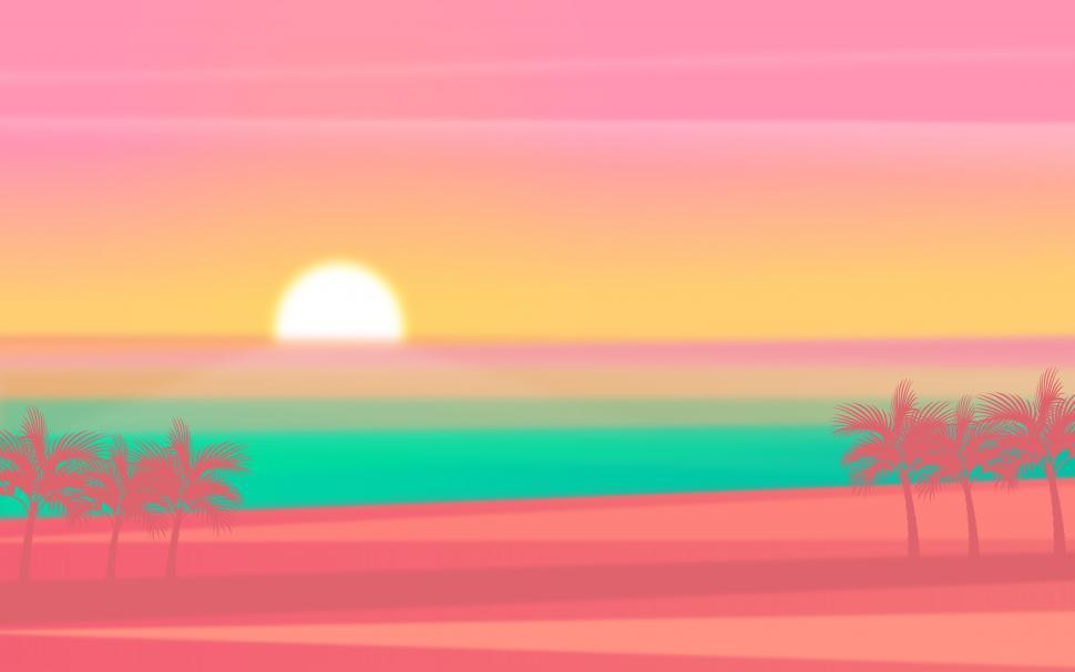 Free Image of Summer Background with Palm Trees - Hazy Looks 