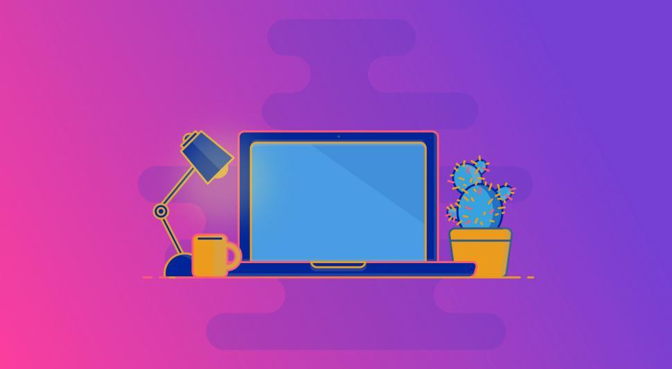 Free Image of Laptop on Desk - Working at Home Concept - Workspace 