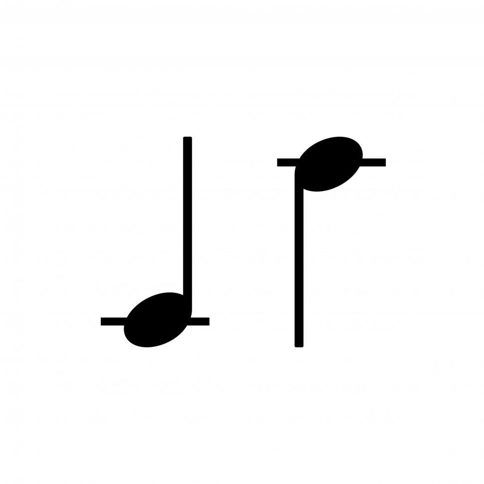 Free Image of Musical note Illustration vector on white background 