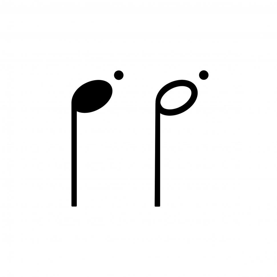 Free Image of Musical note Illustration vector on white background 