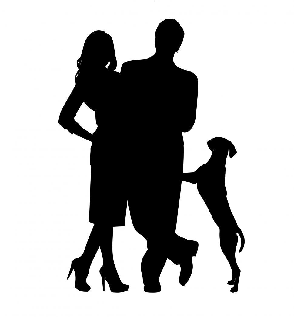Free Image of man and woman dog  