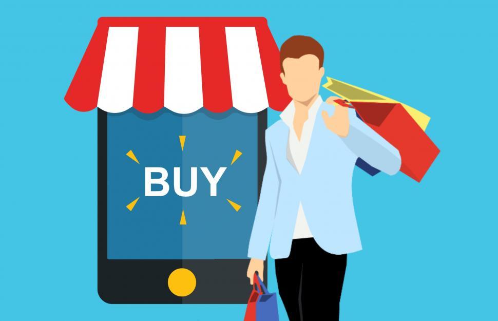 Free Image of Shopping online  