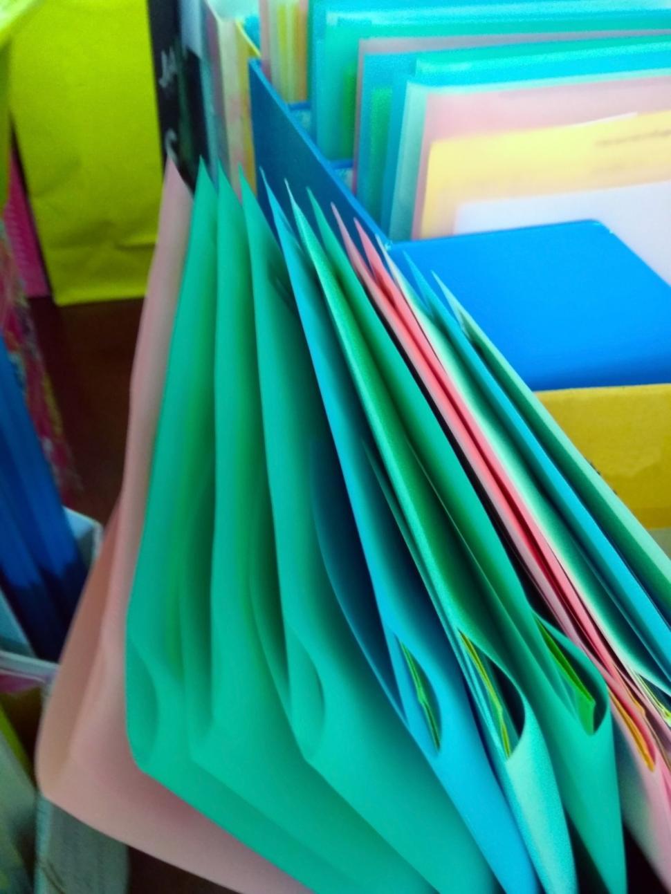 Free Image of Colorful files in an office  