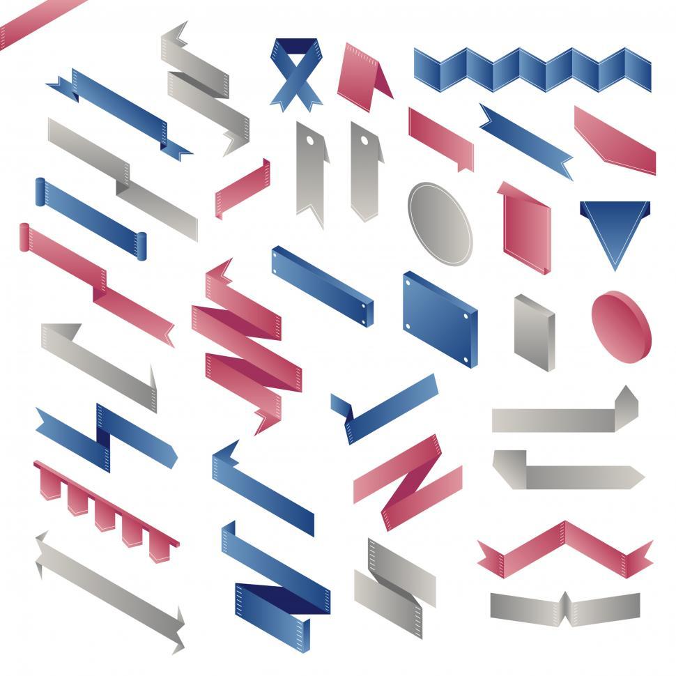 Free Image of Ribbon banner icons vector 