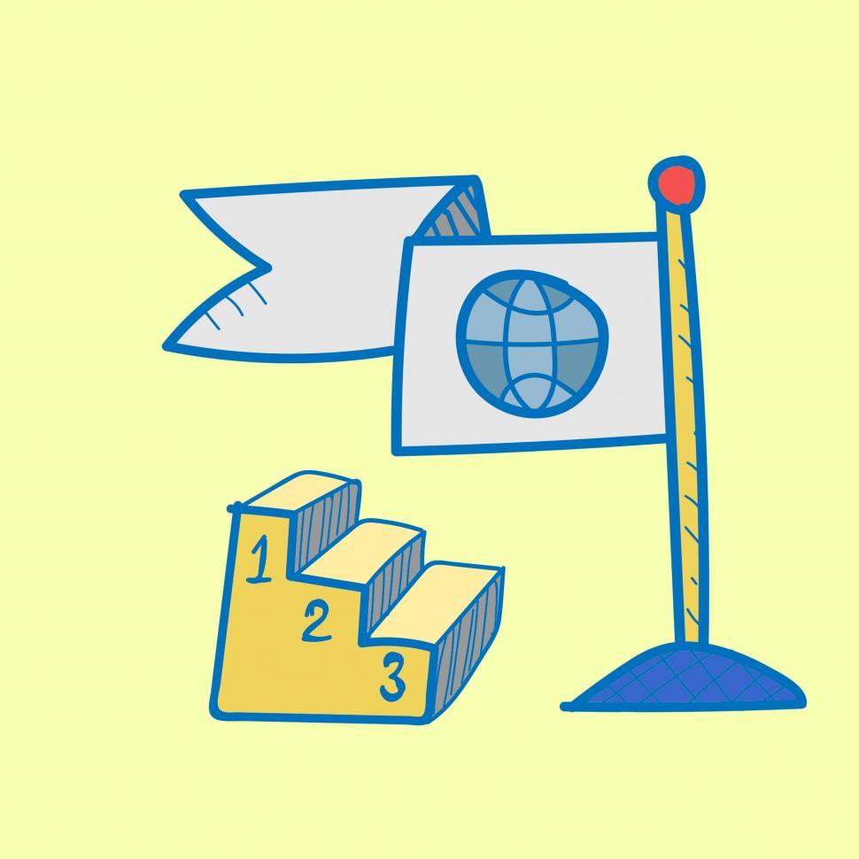 Free Image of 1 2 3 podium and flag vector icon 