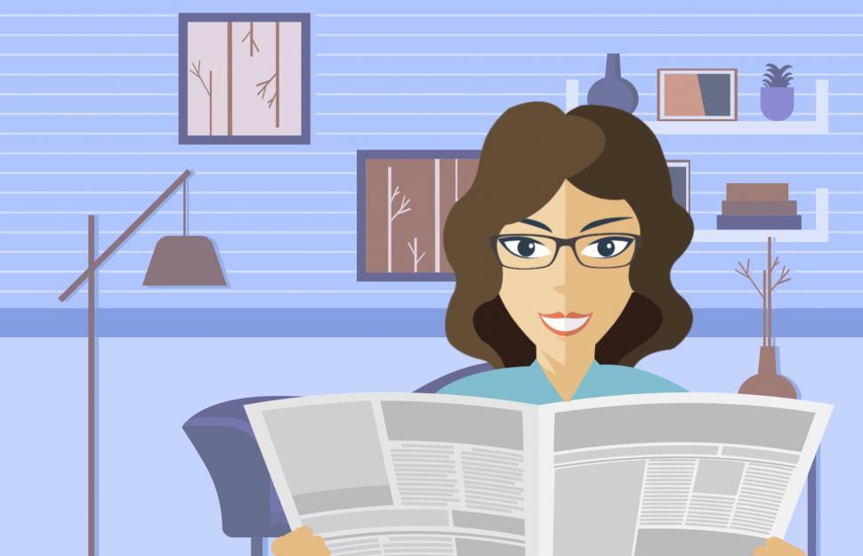 Free Image of Wan reading newspaper  
