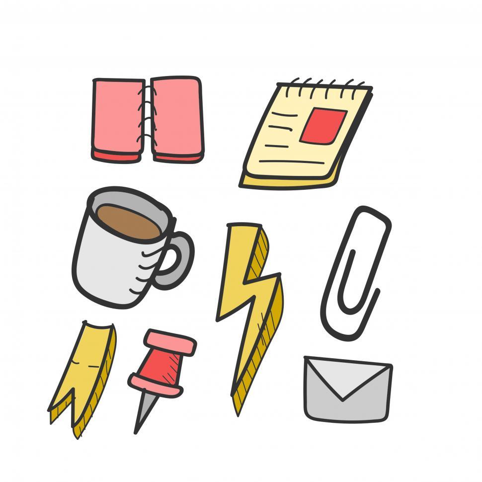 Free Image of Office stationery items vector 