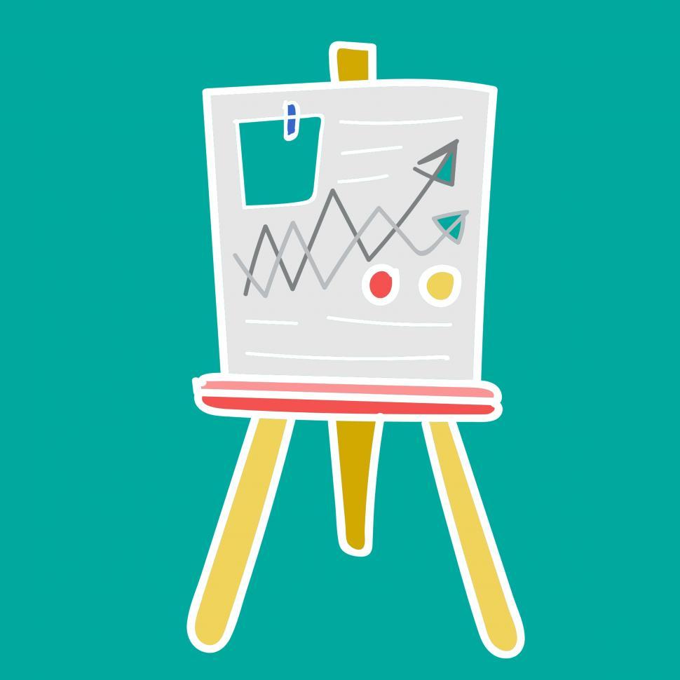 Free Image of Whiteboard icon vector with graph presentation 