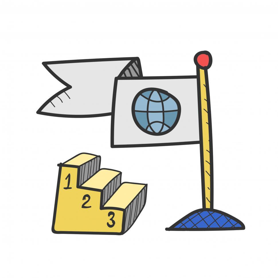 Free Image of 1 2 3 podium and flag vector icon 
