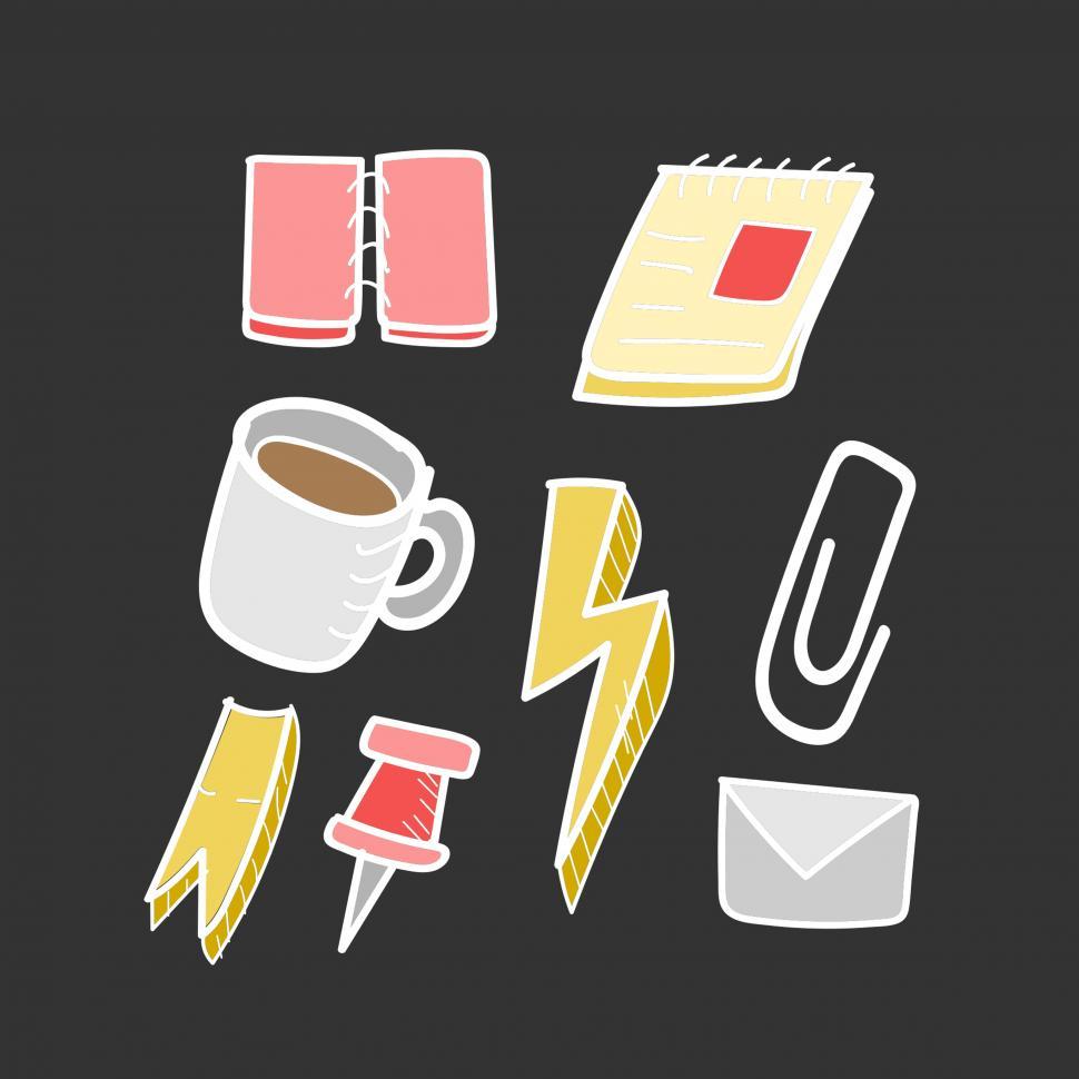 Free Image of Office stationery items vector 